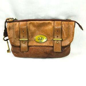 Fossil Genuine leather Shoulder Brown Handbag